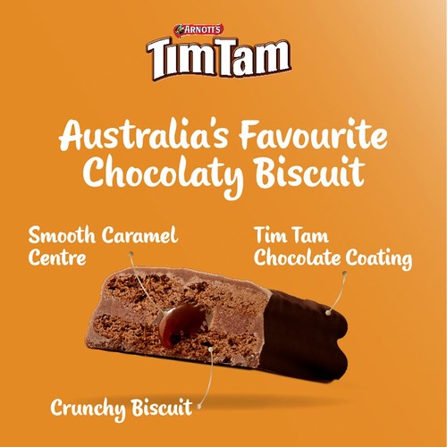 Arnotts Tim Tam Chewy Caramel Milk Chocolatey Biscuits  9 Pack