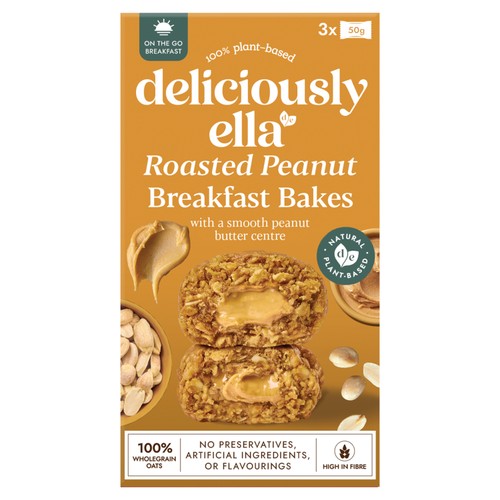 Deliciously Ella Peanut Butter On-the-Go Breakfast Bakes Multipack 3x50g