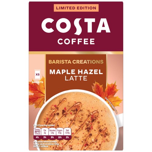 Costa Maple Hazel Latte Sachets 5 Pack