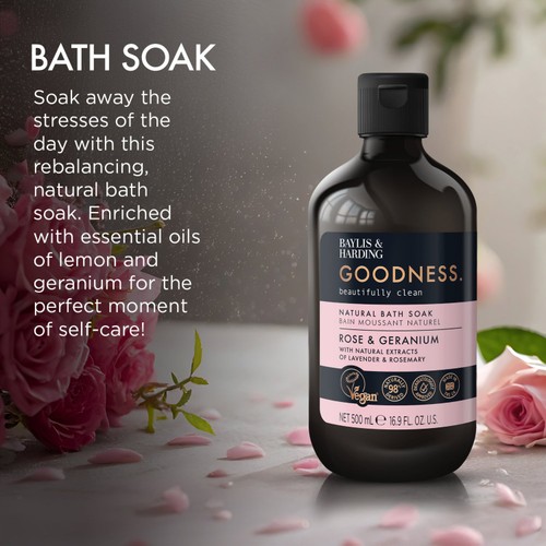 Baylis & Harding Goodness Rose & Geranium Bath Soak 500ml