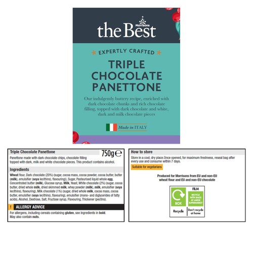 Morrisons The Best Triple Chocolate Panettone 750g