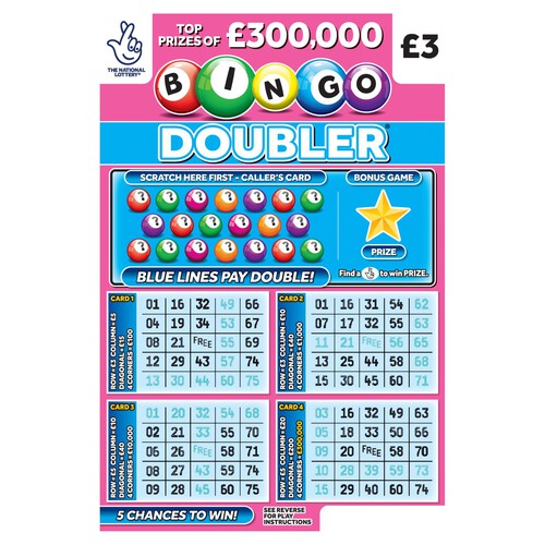 National Lottery Bingo Doubler Scratch Card