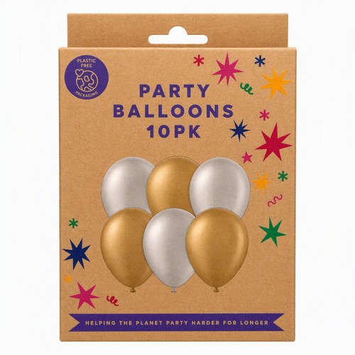 Mad Party Metallic Latex Balloons 10Pk