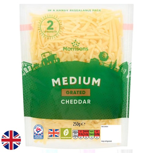 Morrisons Grated Medium White Cheddar 250g