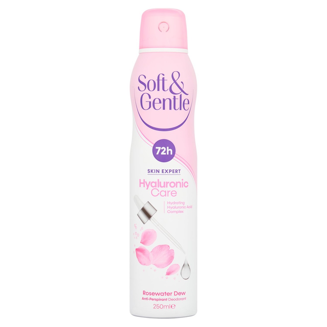 Soft & Gentle Hyaluronic Care Rosewater Dew 72h Deodorant 250ml