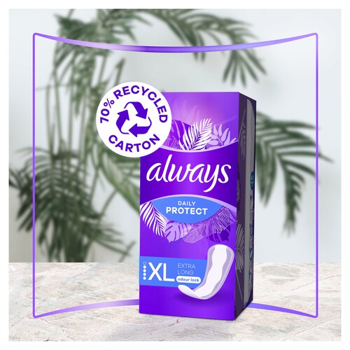 Always Dailies Extra Protect Panty Liners Long Plus 24 liners