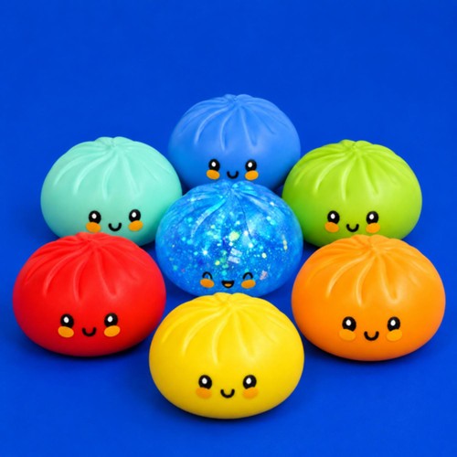Crazy Fun Blue Holographic Squishy Dumpling Toy