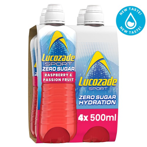 Lucozade Sport Drink Zero Sugar Raspberry & Passionfruit 4 Pack