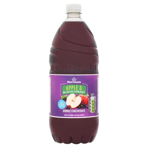 Morrisons no added sugar apple blackcurrant double concentrate squash