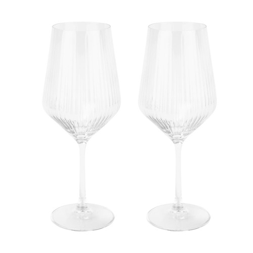 Ribbed Large Wine Glasses