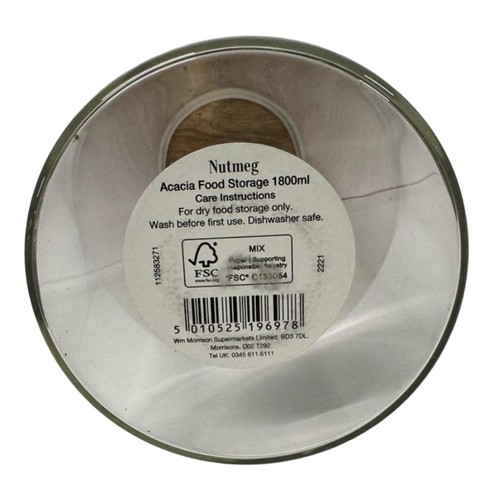 Nutmeg Home Acacia Food Storage 1800ml