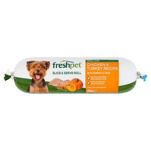 Freshpet Small Dog Chicken & Turkey With Pumpkin & Peas Roll 