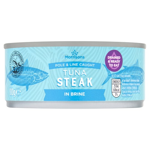 Morrisons Drained Tuna Steaks With Brine (110g)