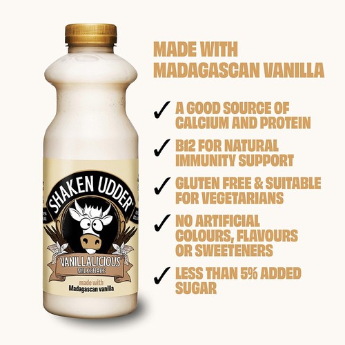 Shaken Udder Vanillalicious Milkshake 750ml
