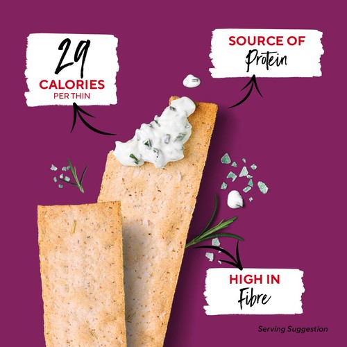 Ryvita Thins Rosemary & Sea Salt Flatbread Crackers 
