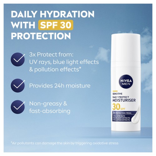 NIVEA MEN Sensitive Daily Protect Moisturiser SPF30 50ml
