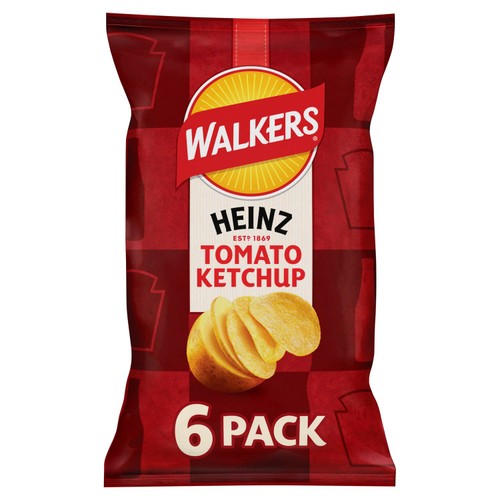 Walkers Heinz Tomato Ketchup Multipack Crisps 6 x 25g