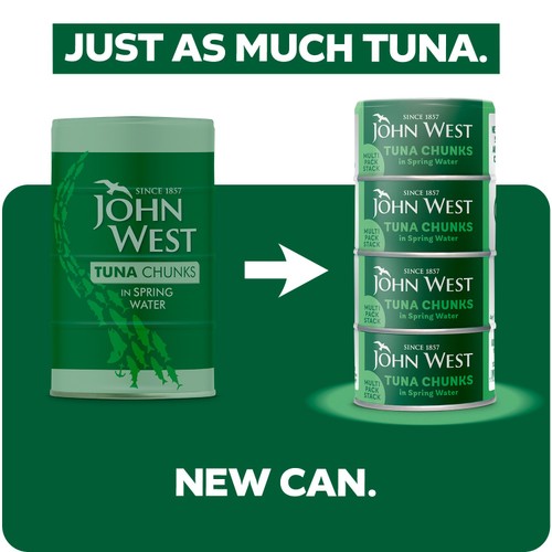 John West Tuna Chunks in Spring Water 4x125g (102g drained)