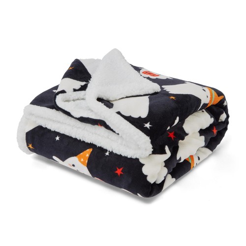 Morrisons Halloween Ghost Blanket With Sherpa Back