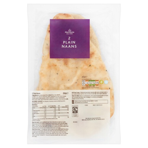 Morrisons Plain Naan Bread         