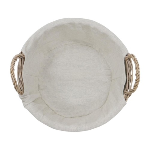JVL Arianna Round Willow Storage Basket Antique Wash