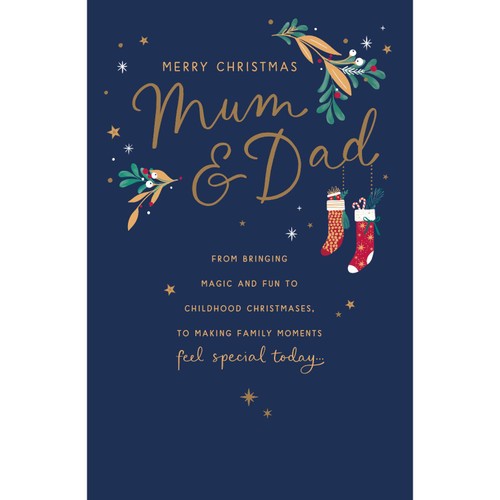 Mum & Dad Merry Christmas Card