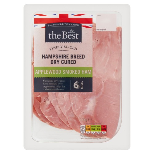 Morrisons the best british finely sliced applewood smoked ham