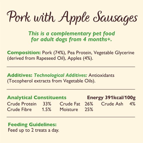 Lily's Kitchen Cracking Pork & Apple Sausages 