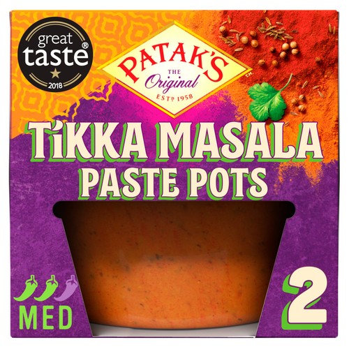 Patak's Tikka Masala Indian Medium Spice Paste Pots 2 x 70g