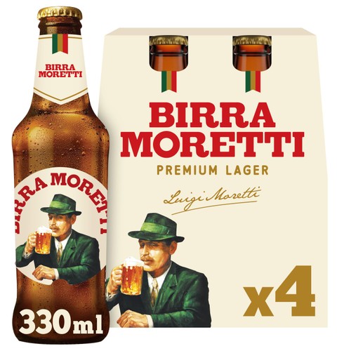 Birra Moretti Lager Beer Bottles 4x330ml