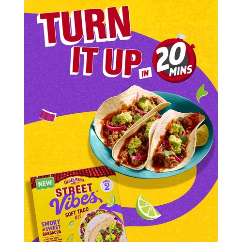 Old El Paso Mexican Street Vibes Smoky & Sweet Barbacoa Soft Taco Kit 255g