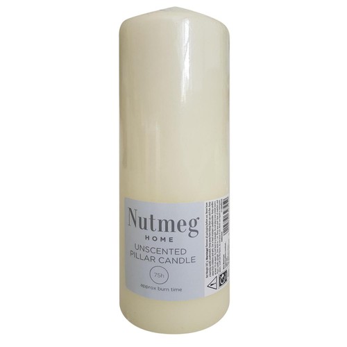 Nutmeg ivory pillar candle large
