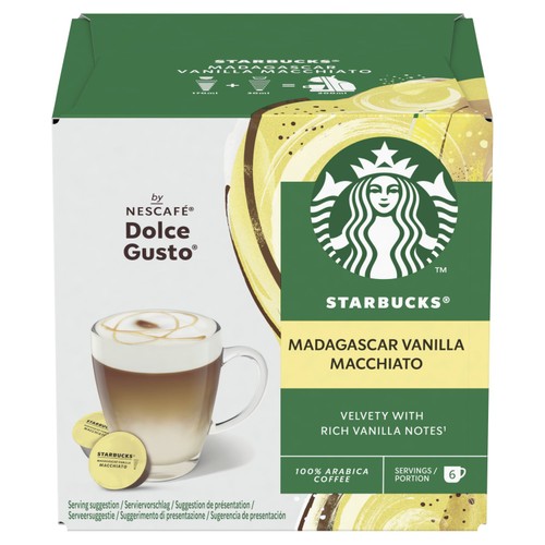 Starbucks Dolce Gusto Madagascar Vanilla Macchiato Coffee Pods x 12 