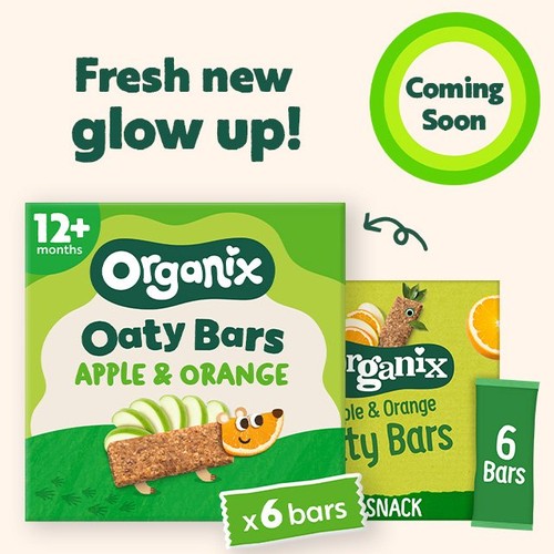 Organix Apple & Orange Oaty Bars Organic Toddler Snacks Multipack 6x23g