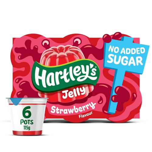 Hartley's Kids No Added Sugar Strawberry Jelly 6 x 115g