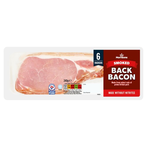 Morrisons Nitrate Free Smoked Back Bacon 