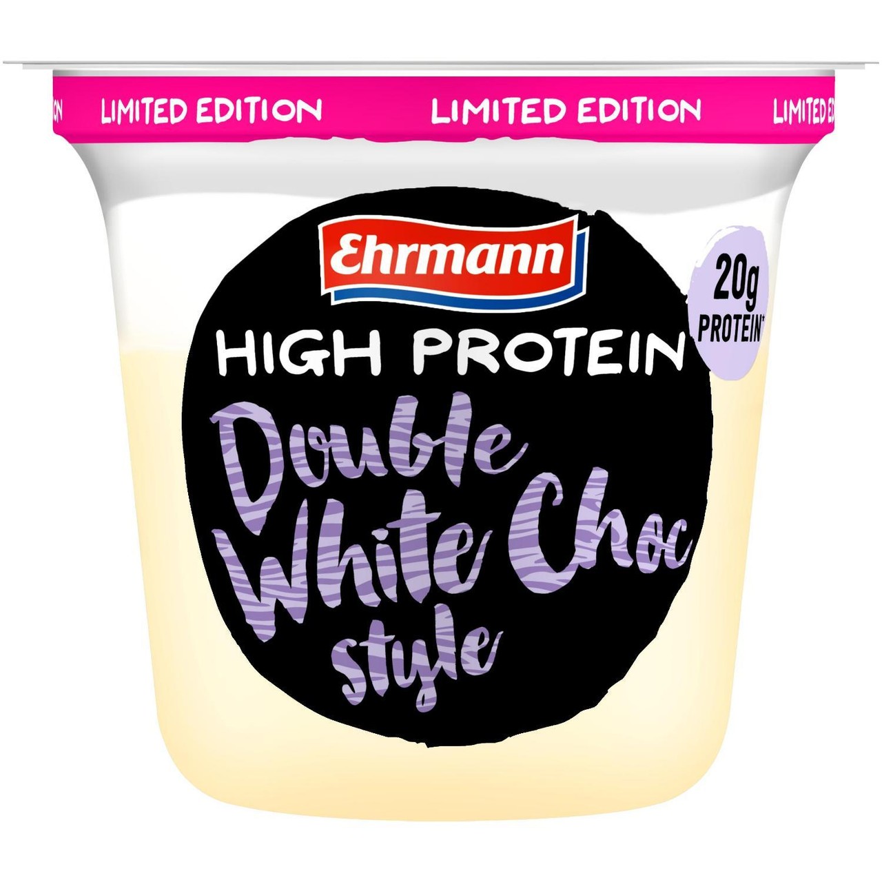 Ehrmann High Protein Pudding & Topping Double White Choc Style 200g