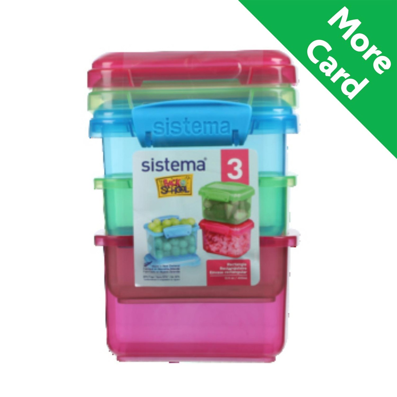 Sistema Lunch Food Storage Containers 3 x 400ml