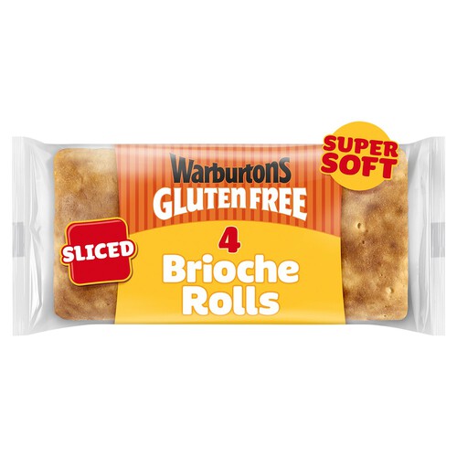 Warburtons Gluten Free 4 Soft Sliced Brioche Square Rolls