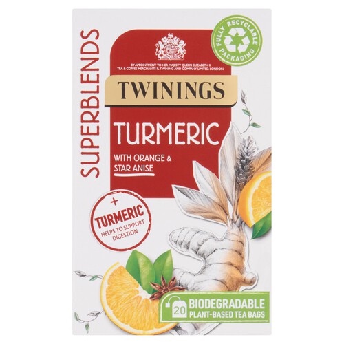 Twinings Superblends Turmeric 20 Single Tea Bags