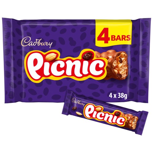 Cadbury Picnic Chocolate Bar 4 Pack Multipack