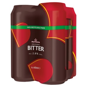 Morrisons Original Bitter Beer Cans 2.8% 4x40ml