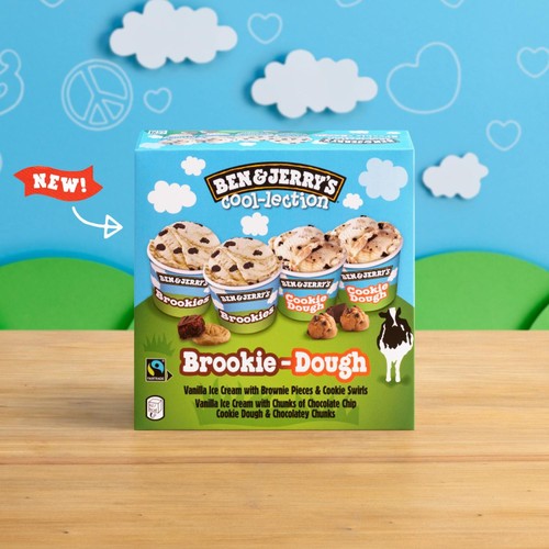 Ben & Jerry's Brookie-Dough Mini Ice Cream Tub Multipack 4 x 100ml