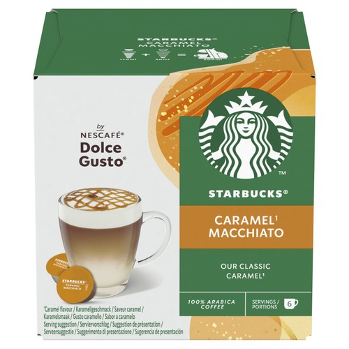 Starbucks Caramel Macchiato by Nescafe Dolce Gusto Coffee Pods x 12