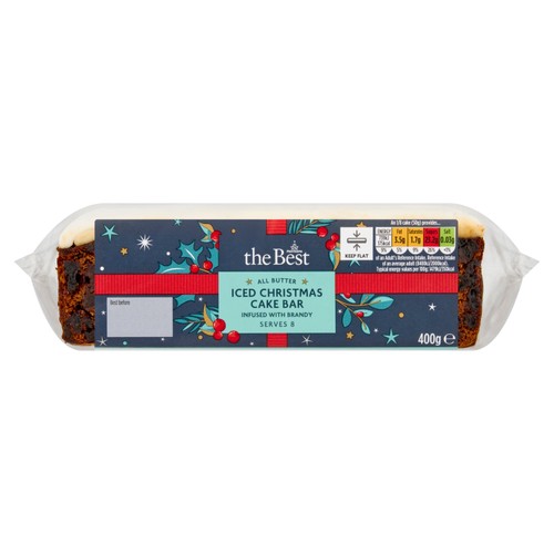 Morrisons The Best Iced Christmas Cake Bar Serves 8 400g