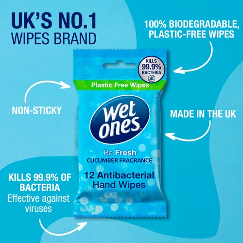 Wet Ones Be Fresh 12 Antibacterial Hand & Body Wipes