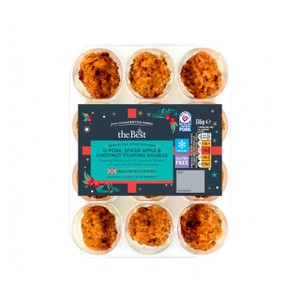 Morrisons The Best 12 Pork, Spiced Apple And Chestnut Stuffing Baubles 336g