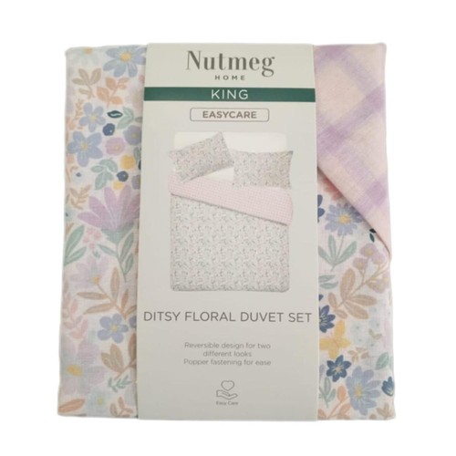 Nutmeg Home Ditsy Floral Easy Care Duvet Set King
