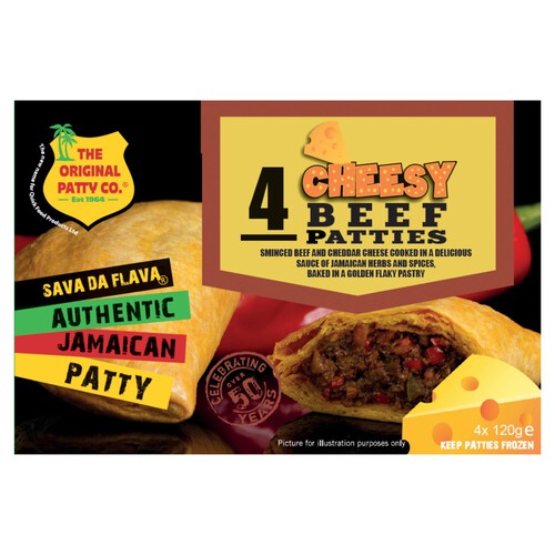 The Original Patty Co. 4 Cheesy Beef Jamaican Patties