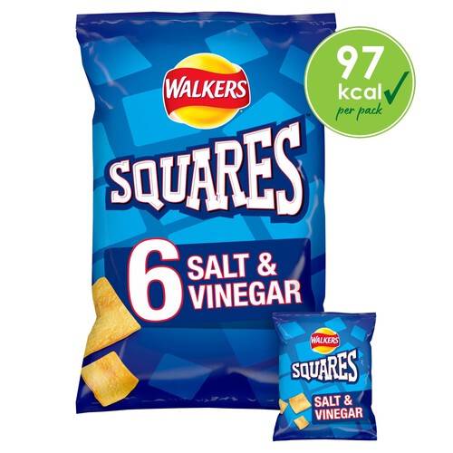 Walkers Squares Salt & Vinegar Multipack Snacks Crisps